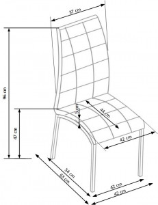 Scaun K186 piele ecologica negru alb - Img 3