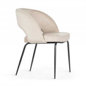 Scaun tapitat Lizbona crem/negru – H79 cm - Img 5