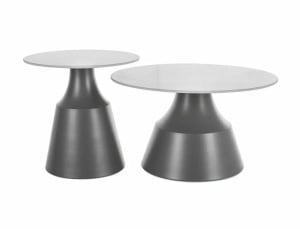 Set 2 mese de cafea Itaka alb/gri ø50/ø70 - Img 1