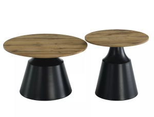 Set 2 mese de cafea Itaka stejar artizan/negru ø50/ø70 - Img 7