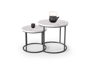 Set 2 mese de cafea Oreo marmura alba/negru – d 43-53 x h 35-45 cm - Img 8