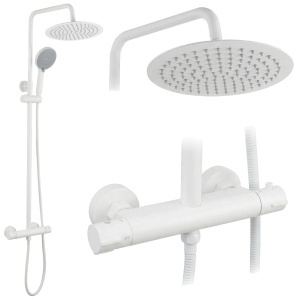 Set de duș fără pipă cu termostat Rea Lungo White