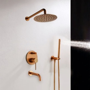Set de duș incastrat Rea Lungo Copper Auriu cu BOX - Img 4
