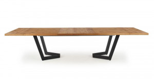 Set extensii masa Massive stejar deschis/negru 45x90 cm - Img 3