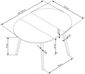 Set masa extensibila Ruben alb/stejar miere L102-142 cm + 4 scaune Buggi alb/natur - Img 4