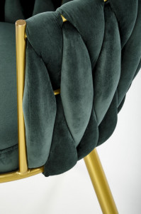 Set masa rotunda Raymond 2 marmura neagra + 2 scaune K517 verde/auriu - Img 9