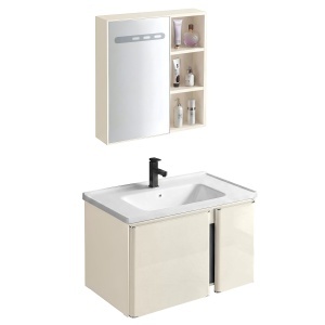 Set mobilier de baie cu lavoar Tula 60cm Beige - Img 2