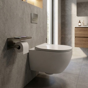 Suport pentru hârtie igienică cu poliță 6613 Modern Titan - Img 3