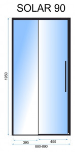 Ușă pentru dus Solar sticla securizata - 90x195 cm - Img 2