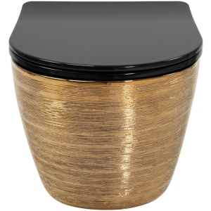 Vas WC Rea Carlo Mini Tornado Black Brush Gold - Img 3