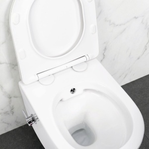 Vas WC suspendabil REA Carlo Lux Rimless cu funcție bideu - Img 5