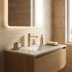 Baterie pentru baie Rea Logan Brush Gold - Img 5