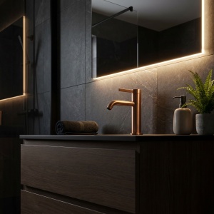 Baterie pentru baie Rea Rivo Brush Copper - Img 7