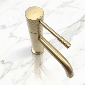 Baterie pentru lavoar Rea Lungo Diamond Brush Gold - Img 5
