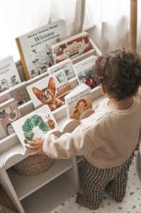 Biblioteca pentru copii Book Nook latte H76 cm - Img 9