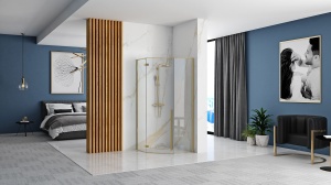 Cabina de dus DIAMOND 90x90 cm BRUSH GOLD - Img 2
