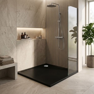 Cada pentru dus din acril Rea Savoy negru 90x90 - Img 7
