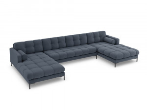 Coltar 7 locuri tapitat Bali picioare negre – L383 x l185 x h75 - Img 4