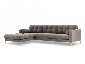 Coltar tapitat Bali 5 locuri velvet/picioare gold – L293 x l185 x h75 - Img 15