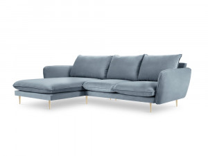 Coltar tapitat Vienna 5 locuri velvet/picioare gold – L255 x l170 x h95 - Img 17