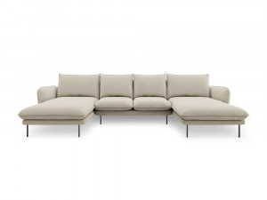 Coltar tapitat Vienna 6 locuri picioare negru – L350 x l170 x h95 - Img 3