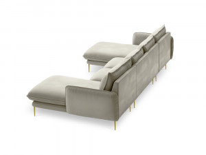 Coltar tapitat Vienna 6 locuri velvet/picioare gold – L350 x l170 x h95 - Img 3