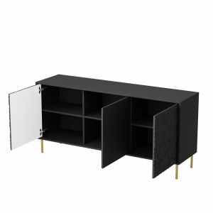 Comoda Bullet KM-1 L155 cm negru/auriu - Img 11