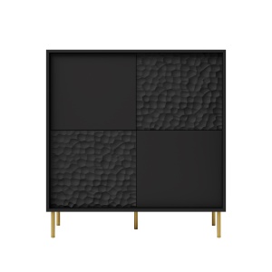 Comoda Bullet KM-2 L100 cm negru/auriu - Img 14