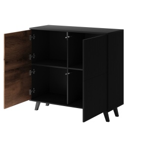 Comoda Random KM2 stejar wotan/negru - L100 x A40 x h95 cm - Img 6