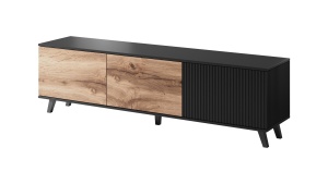 Comoda TV Random RTV2 stejar wotan/negru - L180 x A40 x h52 cm - Img 9