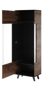 Corp depozitare Random W1 stejar wotan/negru - L60 x A40 x h182 cm - Img 14