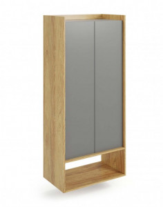 Dulap modular Mobius 2D natur/gri – H179 cm