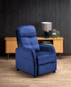 Fotoliu recliner Felipe 2 velvet bleumarin H103 cm - Img 4