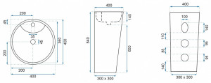 Lavoar Blanka freestanding ceramica piatră - H84 cm - Img 3