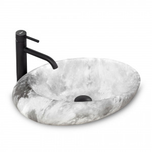 Lavoar Roxy Marmura Gri ceramica sanitara - 49 cm - Img 4