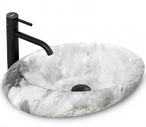 Lavoar Roxy Marmura Gri ceramica sanitara - 49 cm - Img 7