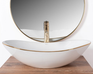 Lavoar Royal Gold Edge ceramica sanitara - 62,5 cm - Img 5