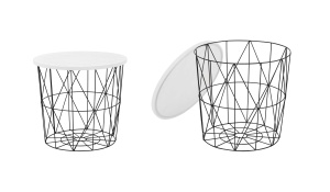 Masa de cafea Mariffa negru-alb - d 42 x h 41 cm - Img 2