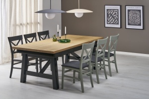 Masa extensibila Fiesta stejar natur/negru L200-280 cm - Img 3