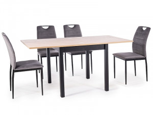 Masa extensibila Flip stejar artizan/negru – L80-160xl80xh76 cm - Img 5