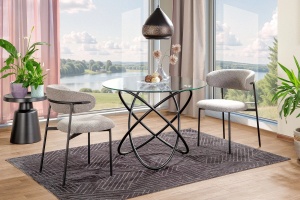 Masa Orbit transparent/negru ø100 cm - Img 2