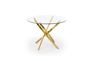 Masa rotunda sticla Raymond transparent/auriu ø100/h73 cm - Img 15