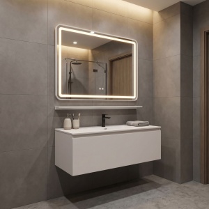 Oglindă de perete LED cu raft 80x60 cm L-8060 - Img 5
