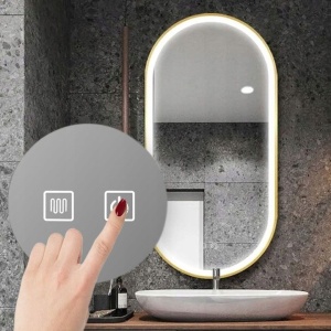 Oglinda LED OVL 50x100cm aurie - Img 6