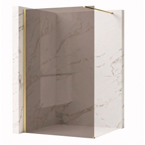 Paravan de dus Rea Flexi Brown / Brush Gold 80