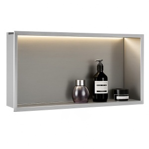 RAFT BAIE INCASTRAT PERETE LED 30x60 steel brush - Img 4