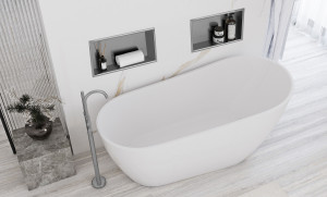 Raft incastrat pentru baie 30x45 argintiu periat - Img 6