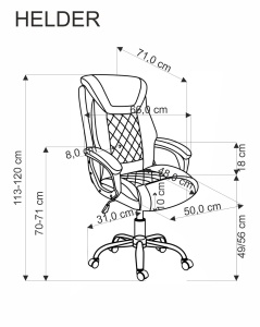 Scaun de birou Helder piele ecologica negru H120 cm - Img 5
