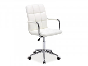 Scaun de birou Q-022 alb piele ecologica – H87 cm