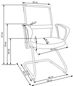 Scaun de birou Vire Skid negru H97 cm - Img 6